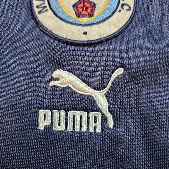 PUMA Manchester City Soccer Fleece Joggers Pants Men's S Navy Blue Halland T7 SE - Picture 11 of 14